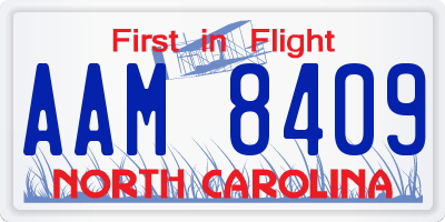 NC license plate AAM8409