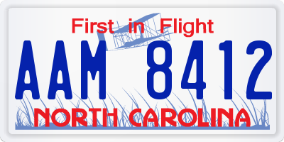 NC license plate AAM8412