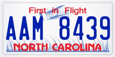 NC license plate AAM8439