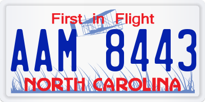 NC license plate AAM8443