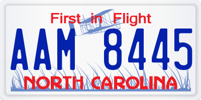 NC license plate AAM8445