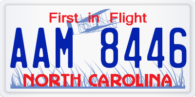 NC license plate AAM8446