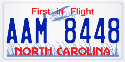NC license plate AAM8448