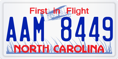 NC license plate AAM8449