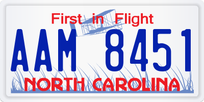 NC license plate AAM8451