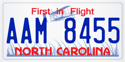 NC license plate AAM8455
