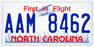 NC license plate AAM8462