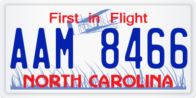 NC license plate AAM8466