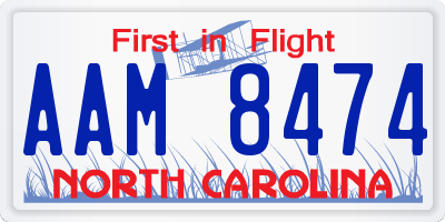 NC license plate AAM8474