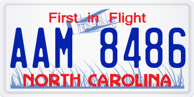 NC license plate AAM8486