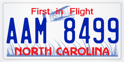 NC license plate AAM8499