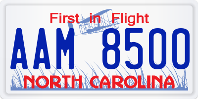 NC license plate AAM8500