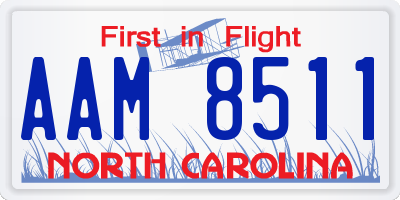 NC license plate AAM8511