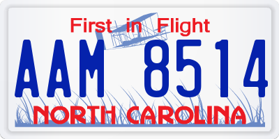 NC license plate AAM8514