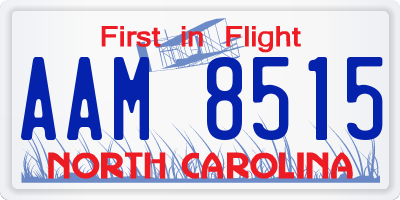 NC license plate AAM8515