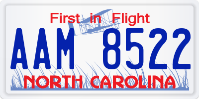NC license plate AAM8522