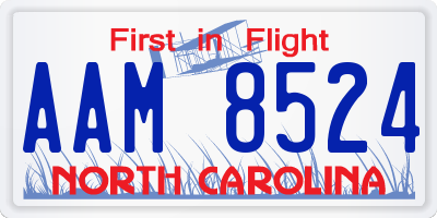 NC license plate AAM8524