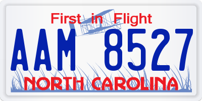 NC license plate AAM8527