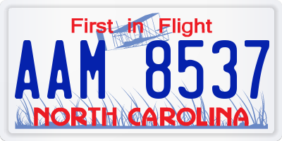 NC license plate AAM8537