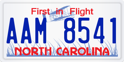 NC license plate AAM8541