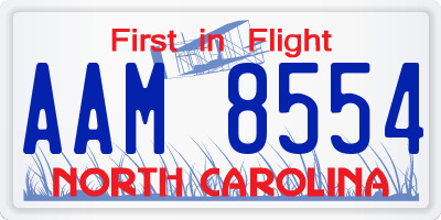 NC license plate AAM8554