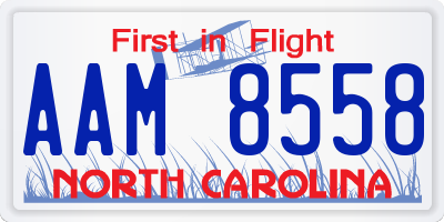 NC license plate AAM8558