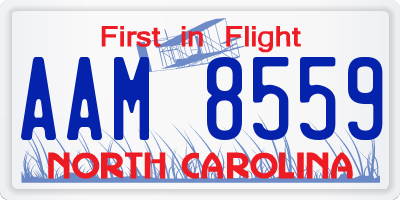 NC license plate AAM8559