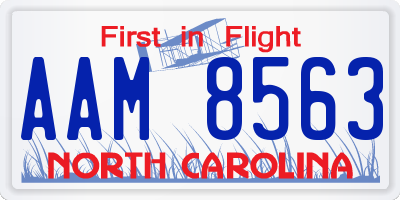 NC license plate AAM8563