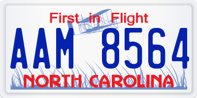 NC license plate AAM8564