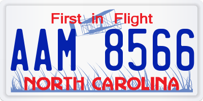 NC license plate AAM8566