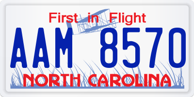 NC license plate AAM8570
