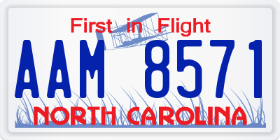 NC license plate AAM8571