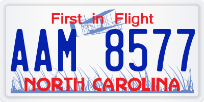 NC license plate AAM8577