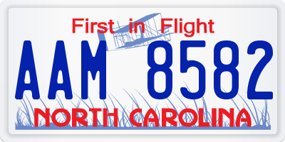 NC license plate AAM8582