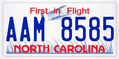 NC license plate AAM8585