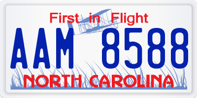 NC license plate AAM8588
