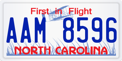 NC license plate AAM8596