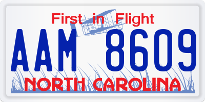 NC license plate AAM8609