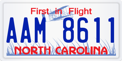 NC license plate AAM8611