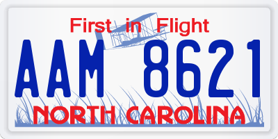 NC license plate AAM8621