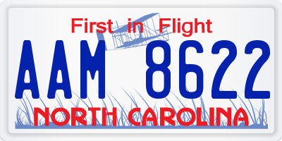 NC license plate AAM8622