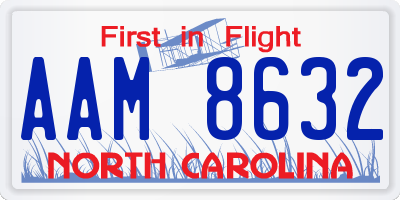 NC license plate AAM8632