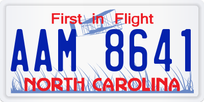 NC license plate AAM8641