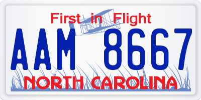 NC license plate AAM8667