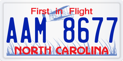 NC license plate AAM8677