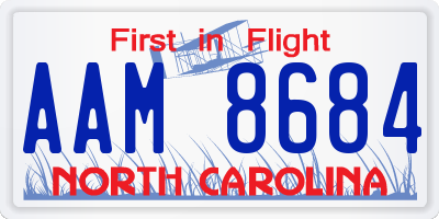 NC license plate AAM8684
