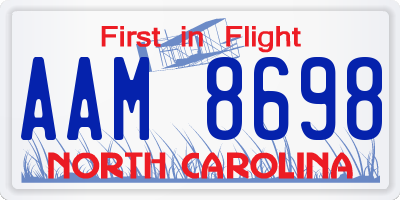 NC license plate AAM8698