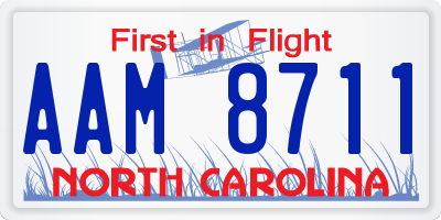 NC license plate AAM8711