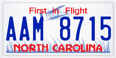 NC license plate AAM8715