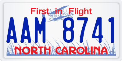 NC license plate AAM8741